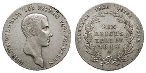 1 Thaler 普魯士王國 (1701 - 1918) 銀 腓特烈·威廉三世 (1770 -1840)