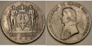 1 Thaler 普魯士王國 (1701 - 1918) 銀 腓特烈·威廉三世 (1770 -1840)