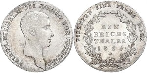 1 Thaler 普魯士王國 (1701 - 1918) 銀 腓特烈·威廉三世 (1770 -1840)