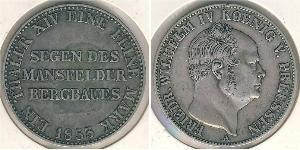 1 Thaler 普魯士王國 (1701 - 1918) 銀 腓特烈·威廉四世 (1795 - 1861)