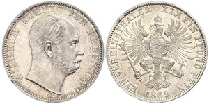 1 Thaler 普魯士王國 (1701 - 1918) 銀 威廉一世 (德国)