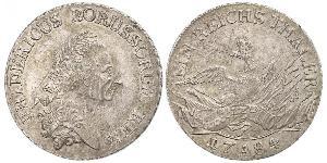1 Thaler 普魯士王國 (1701 - 1918) 銀 腓特烈二世 (普鲁士) (1712 – 1786)