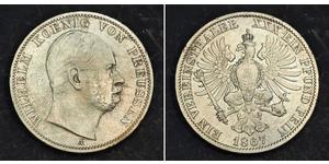 1 Thaler 普魯士王國 (1701 - 1918) 銀 威廉一世 (德国)