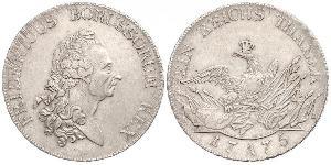 1 Thaler 普魯士王國 (1701 - 1918) 銀 腓特烈二世 (普鲁士) (1712 – 1786)