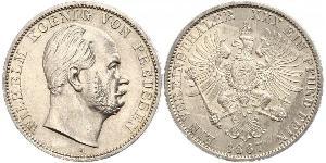 1 Thaler 普魯士王國 (1701 - 1918) 銀 威廉一世 (德国)