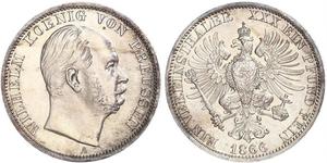 1 Thaler 普魯士王國 (1701 - 1918) 銀 威廉一世 (德国)