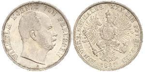 1 Thaler 普魯士王國 (1701 - 1918) 銀 威廉一世 (德国)