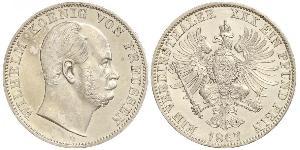 1 Thaler 普魯士王國 (1701 - 1918) 銀 威廉一世 (德国)