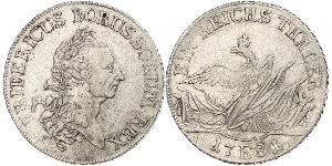 1 Thaler 普魯士王國 (1701 - 1918) 銀 腓特烈二世 (普鲁士) (1712 – 1786)