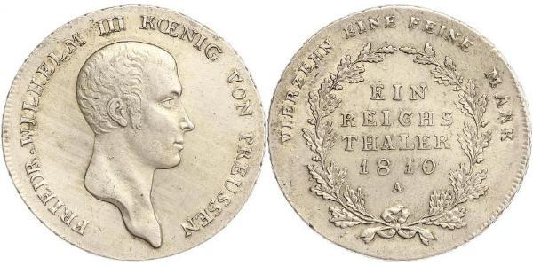 1 Thaler 普魯士王國 (1701 - 1918) 銀 腓特烈·威廉三世 (1770 -1840)