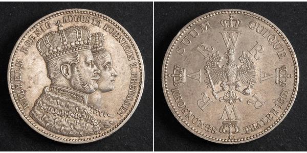 1 Thaler 普魯士王國 (1701 - 1918) 銀 威廉一世 (德国)