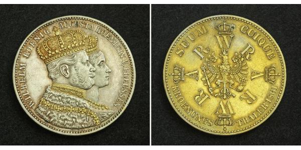 1 Thaler 普魯士王國 (1701 - 1918) 銀 威廉一世 (德国)