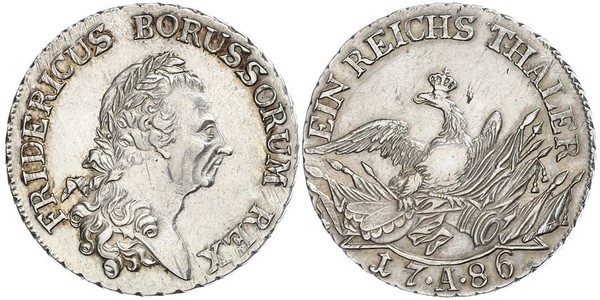 1 Thaler 普魯士王國 (1701 - 1918) 銀 腓特烈二世 (普鲁士) (1712 – 1786)