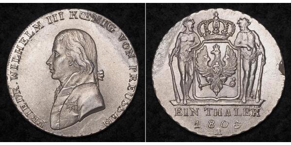 1 Thaler 普魯士王國 (1701 - 1918) 銀 腓特烈·威廉三世 (1770 -1840)