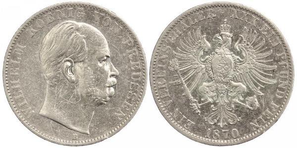 1 Thaler 普魯士王國 (1701 - 1918) 銀 威廉一世 (德国)