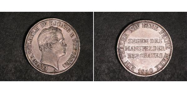 1 Thaler 普魯士王國 (1701 - 1918) 銀 腓特烈·威廉四世 (1795 - 1861)