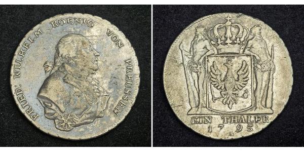 1 Thaler 普魯士王國 (1701 - 1918) 銀 腓特烈·威廉二世