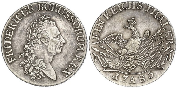 1 Thaler 普魯士王國 (1701 - 1918) 銀 腓特烈二世 (普鲁士) (1712 – 1786)