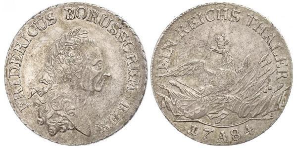 1 Thaler 普魯士王國 (1701 - 1918) 銀 腓特烈二世 (普鲁士) (1712 – 1786)