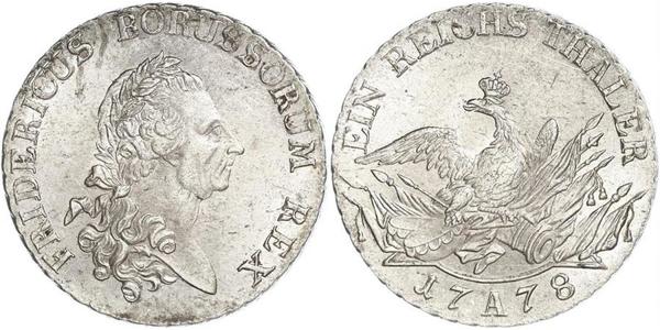 1 Thaler 普魯士王國 (1701 - 1918) 銀 腓特烈二世 (普鲁士) (1712 – 1786)