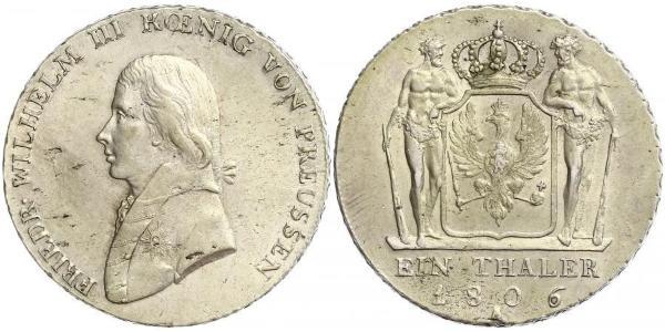 1 Thaler 普魯士王國 (1701 - 1918) 銀 腓特烈·威廉三世 (1770 -1840)