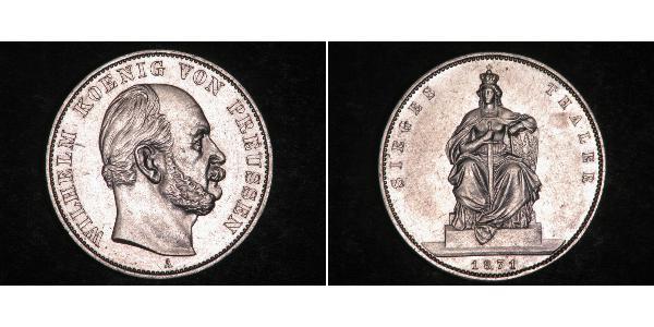 1 Thaler 普魯士王國 (1701 - 1918) 銀 威廉一世 (德国)