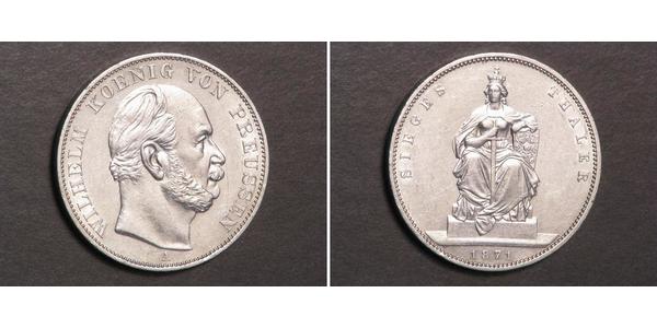 1 Thaler 普魯士王國 (1701 - 1918) 銀 威廉一世 (德国)