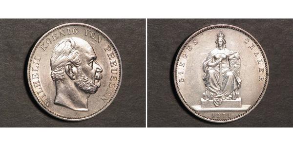 1 Thaler 普魯士王國 (1701 - 1918) 銀 威廉一世 (德国)