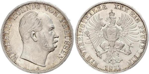 1 Thaler 普魯士王國 (1701 - 1918) 銀 威廉一世 (德国)