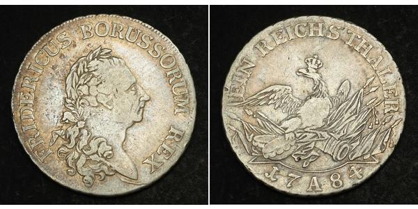 1 Thaler 普魯士王國 (1701 - 1918) 銀 腓特烈二世 (普鲁士) (1712 – 1786)