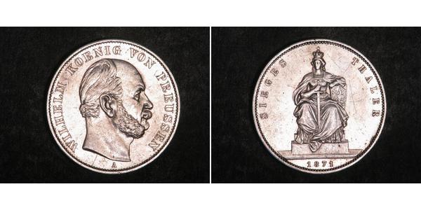 1 Thaler 普魯士王國 (1701 - 1918) 銀 威廉一世 (德国)