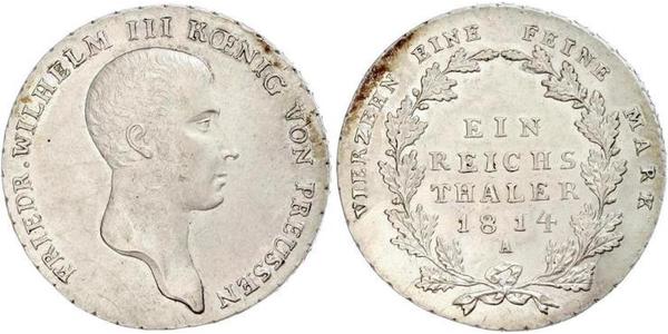 1 Thaler 普魯士王國 (1701 - 1918) 銀 腓特烈·威廉三世 (1770 -1840)