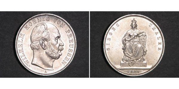 1 Thaler 普魯士王國 (1701 - 1918) 銀 威廉一世 (德国)