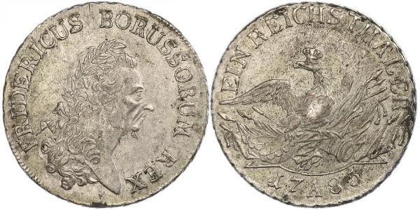 1 Thaler 普魯士王國 (1701 - 1918) 銀 腓特烈二世 (普鲁士) (1712 – 1786)