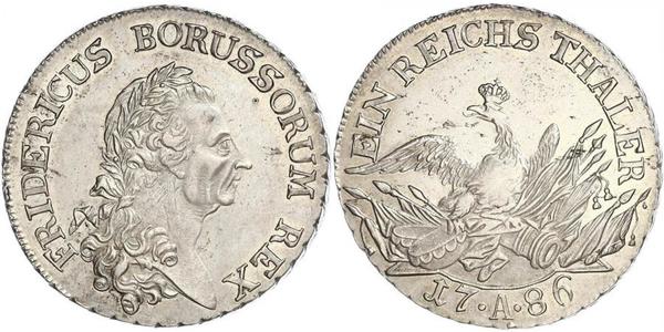 1 Thaler 普魯士王國 (1701 - 1918) 銀 腓特烈二世 (普鲁士) (1712 – 1786)
