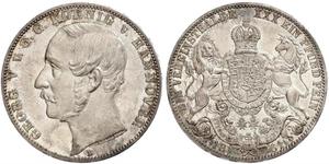 1 Thaler 汉诺威王国 (1814 - 1866) 銀 格奥尔格五世 (汉诺威) (1819 - 1878)