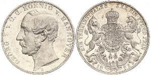 1 Thaler 汉诺威王国 (1814 - 1866) 銀 格奥尔格五世 (汉诺威) (1819 - 1878)