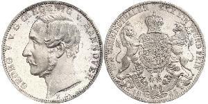 1 Thaler 汉诺威王国 (1814 - 1866) 銀 格奥尔格五世 (汉诺威) (1819 - 1878)