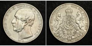 1 Thaler 汉诺威王国 (1814 - 1866) 銀 格奥尔格五世 (汉诺威) (1819 - 1878)