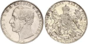 1 Thaler 汉诺威王国 (1814 - 1866) 銀 格奥尔格五世 (汉诺威) (1819 - 1878)
