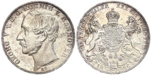 1 Thaler 汉诺威王国 (1814 - 1866) 銀 格奥尔格五世 (汉诺威) (1819 - 1878)