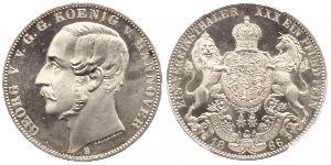 1 Thaler 汉诺威王国 (1814 - 1866) 銀 格奥尔格五世 (汉诺威) (1819 - 1878)