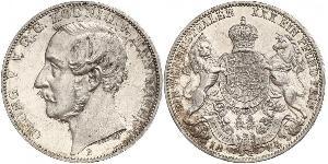 1 Thaler 汉诺威王国 (1814 - 1866) 銀 格奥尔格五世 (汉诺威) (1819 - 1878)