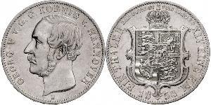 1 Thaler 汉诺威王国 (1814 - 1866) 銀 格奥尔格五世 (汉诺威) (1819 - 1878)