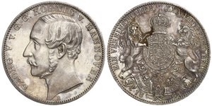 1 Thaler 汉诺威王国 (1814 - 1866) 銀 格奥尔格五世 (汉诺威) (1819 - 1878)