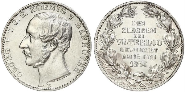 1 Thaler 汉诺威王国 (1814 - 1866) 銀 格奥尔格五世 (汉诺威) (1819 - 1878)