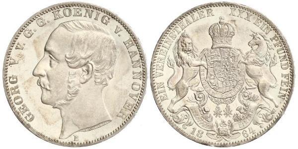 1 Thaler 汉诺威王国 (1814 - 1866) 銀 格奥尔格五世 (汉诺威) (1819 - 1878)