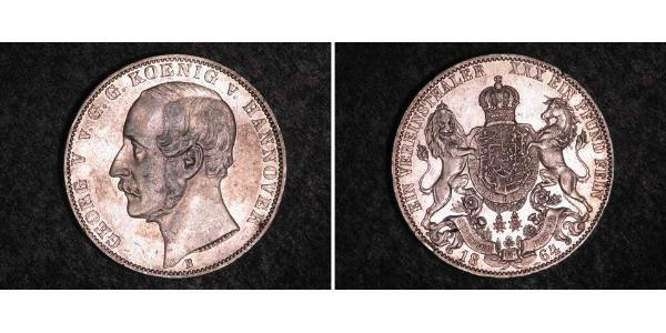 1 Thaler 汉诺威王国 (1814 - 1866) 銀 格奥尔格五世 (汉诺威) (1819 - 1878)
