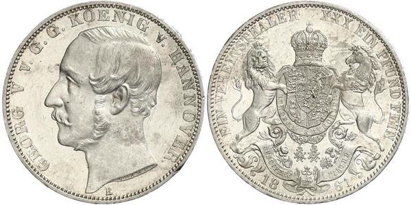 1 Thaler 汉诺威王国 (1814 - 1866) 銀 格奥尔格五世 (汉诺威) (1819 - 1878)