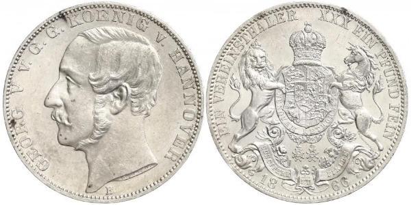 1 Thaler 汉诺威王国 (1814 - 1866) 銀 格奥尔格五世 (汉诺威) (1819 - 1878)